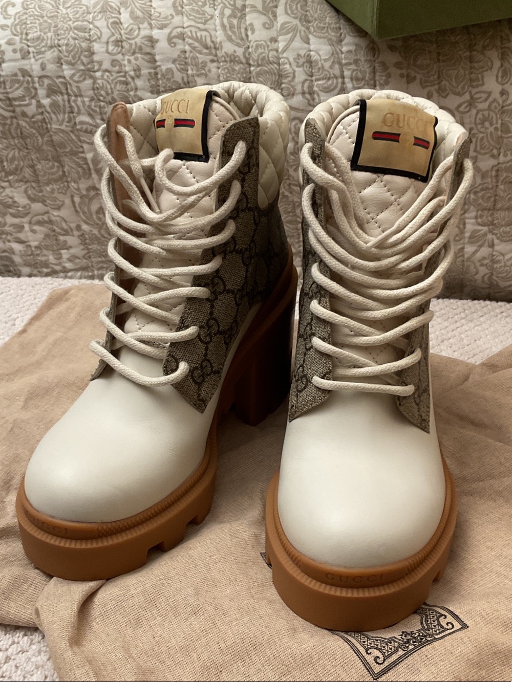 Designer Inspired Chunky Lace-Up Platform Ankle Boots